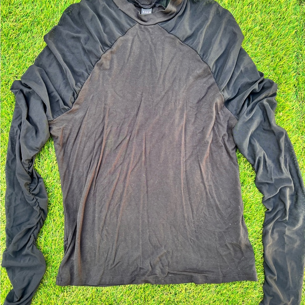 SHEIN Black Long Sleeve sheer long sleeves
